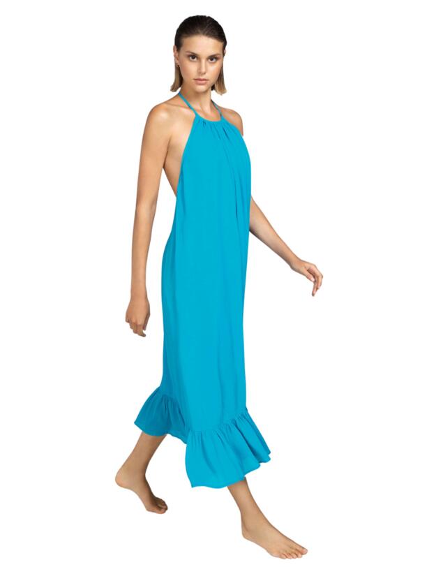 Andres Sarda De Gouges Swimwear Long Dress Caribbean Sea