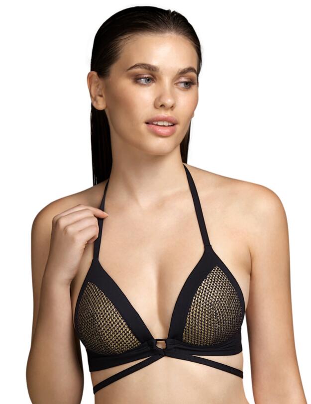 Andres Sarda Baker Padded Triangle Bikini Top Black