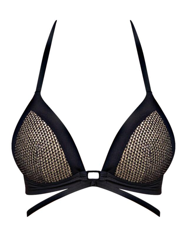 Andres Sarda Baker Padded Triangle Bikini Top Black
