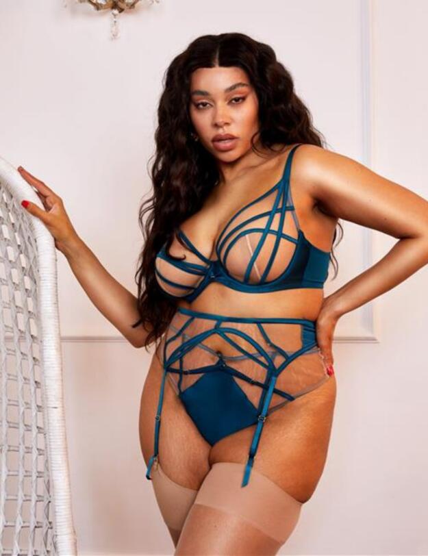 Playful Promises Ramona Strap Mesh Bra Teal 
