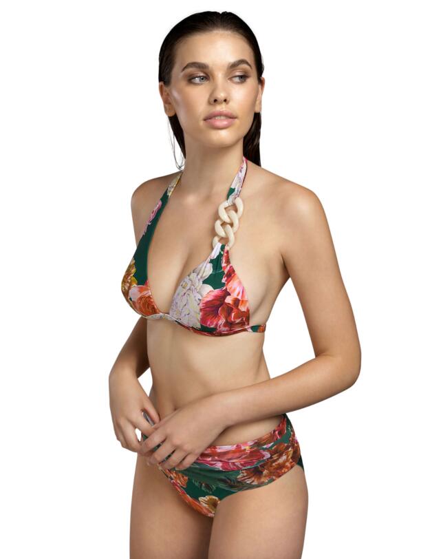 Andres Sarda Woolf Halter Padded Bikini Top Garden