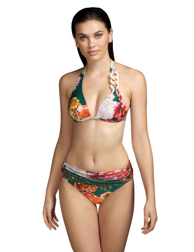 Andres Sarda Woolf Halter Padded Bikini Top Garden