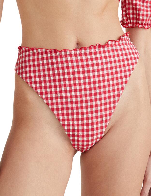 Tommy Hilfiger Tommy Gingham Bikini Brief Primary Red and White Gingham