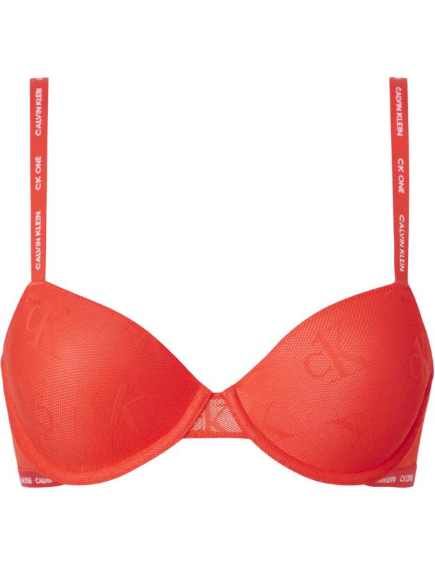 Calvin Klein CK One Logo Mesh Lightly Lined Balcony Bra Tuscan Terracotta