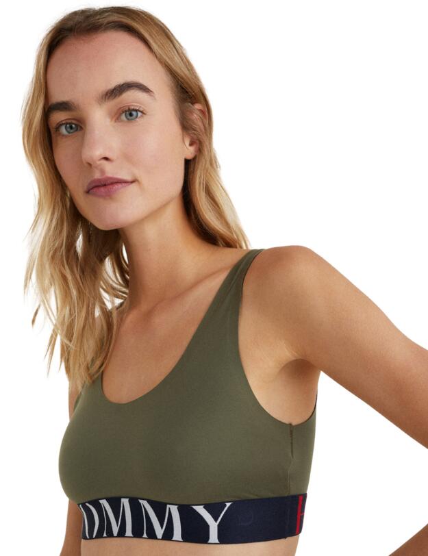 Tommy Hilfiger TH Ultra Soft Logo Bralette Army Green 