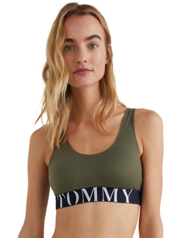 Tommy Hilfiger TH Ultra Soft Logo Bralette Army Green 