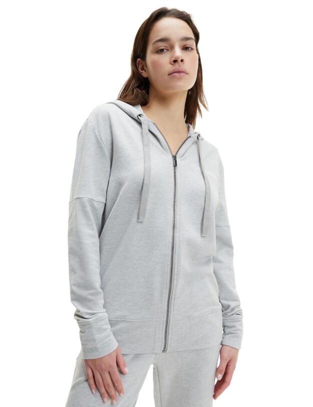 Calvin Klein Structure Lounge Full Zip Hoodie  Grey Heather