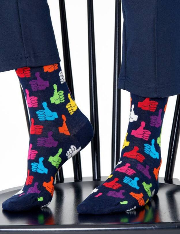 Happy Socks Thumbs Up Sock Blue 
