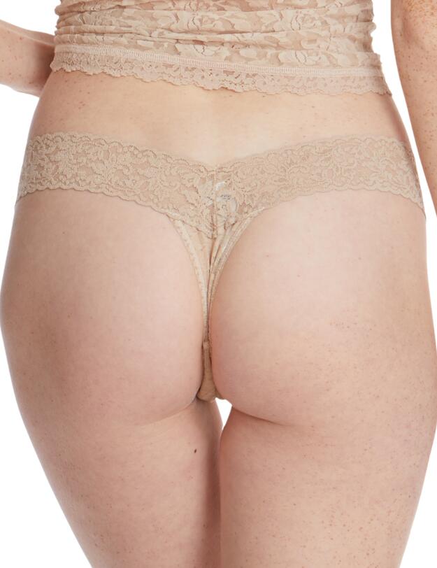 Hanky Panky Signature Lace Low Rise Thong 3 Pack Black White Chai