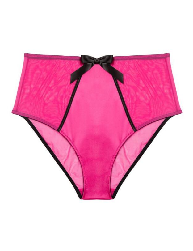 Bettie Page Inga Mesh High Waisted Brief Pink 