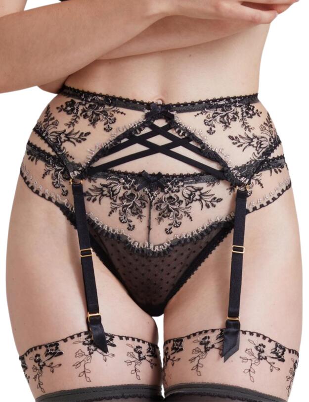 Aubade Tresor Infini Suspender Belt Black Magic