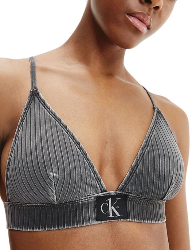  Calvin Klein CK Authentic Triangle Bikini Top PVH Black