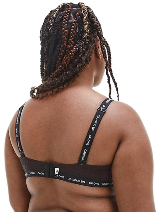 Calvin Klein CK One Logo Mesh Plus Unlined Bralette Black