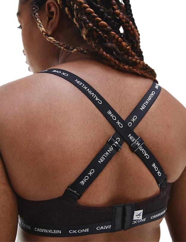 Calvin Klein CK One Logo Mesh Plus Unlined Bralette Black