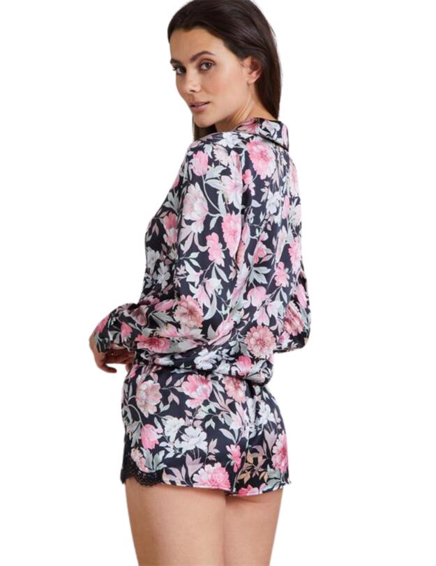 Aubade Toi Mon Amour Pyjama Blouse Pivoine Noire