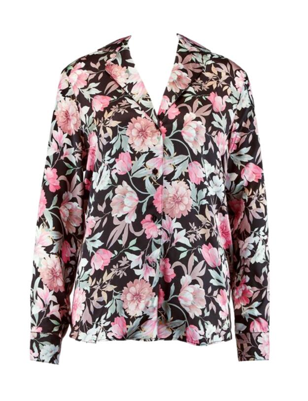 Aubade Toi Mon Amour Pyjama Blouse Pivoine Noire