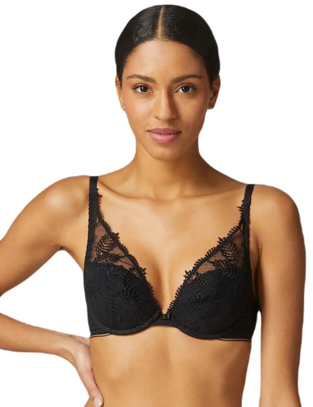 Simone Perele Bloom Triangle Push Up Bra Black