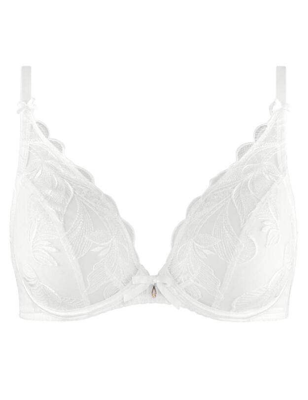 Aubade Fleur De Tattoo Plunging Triangle Bra Blanc