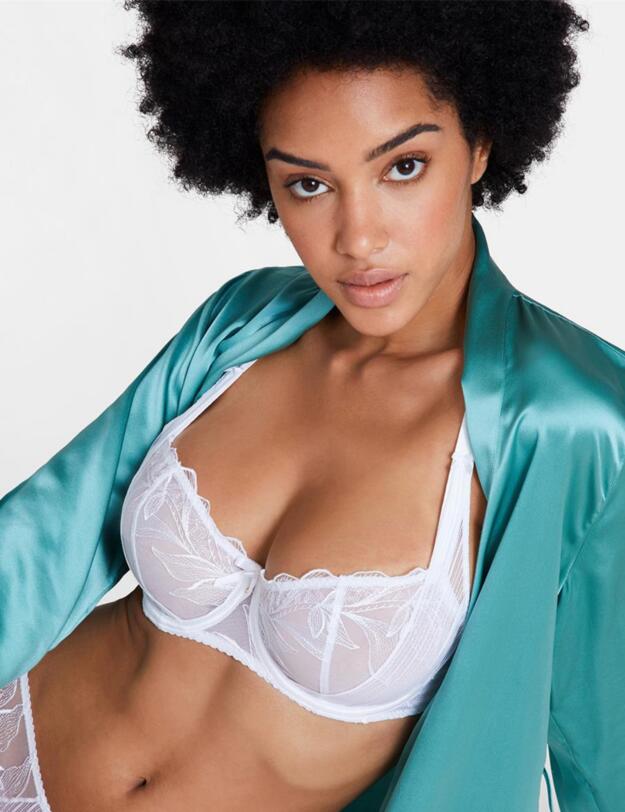  Aubade Fleur De Tattoo Comfort Half-Cup Bra Blanc