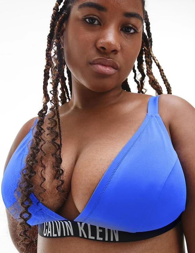 Calvin Klein Intense Power Triangle Bikini Top Plus Size Wild Bluebell