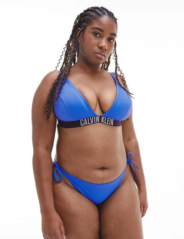 Calvin Klein Intense Power Triangle Bikini Top Plus Size Wild Bluebell