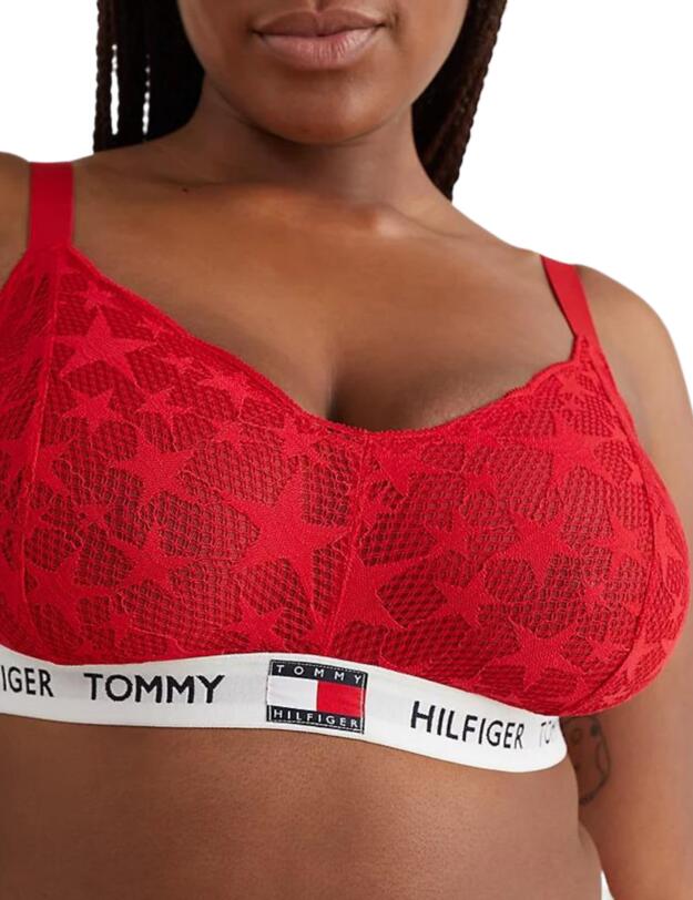 Tommy Hilfiger Tommy 85 Star Lace Curve Triangle Bra Primary Red