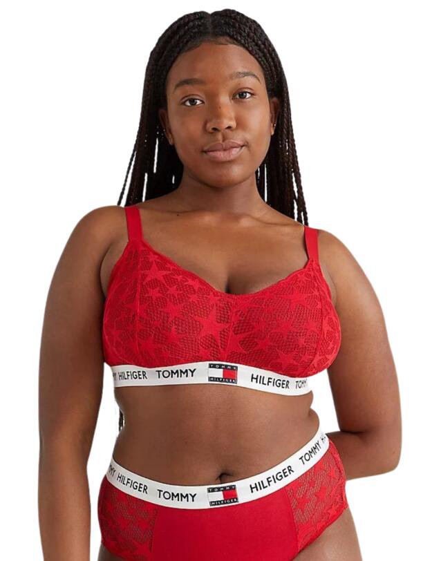 Tommy Hilfiger Tommy 85 Star Lace Curve Triangle Bra Primary Red