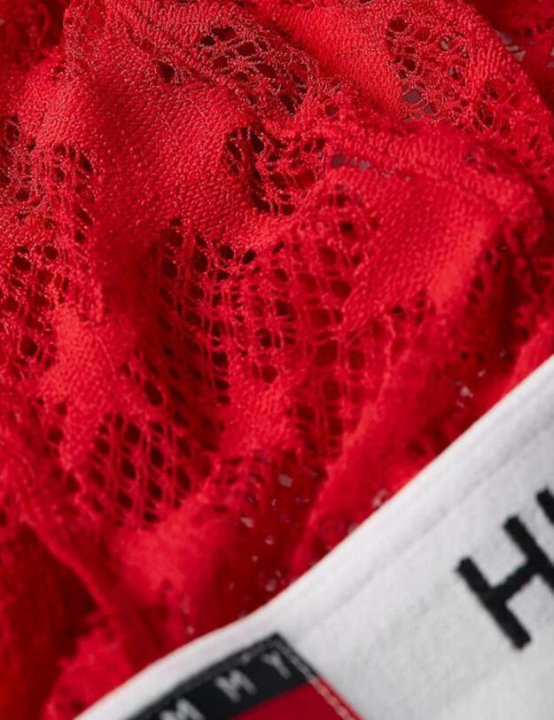 Tommy Hilfiger Tommy 85 Star Lace Curve Triangle Bra Primary Red