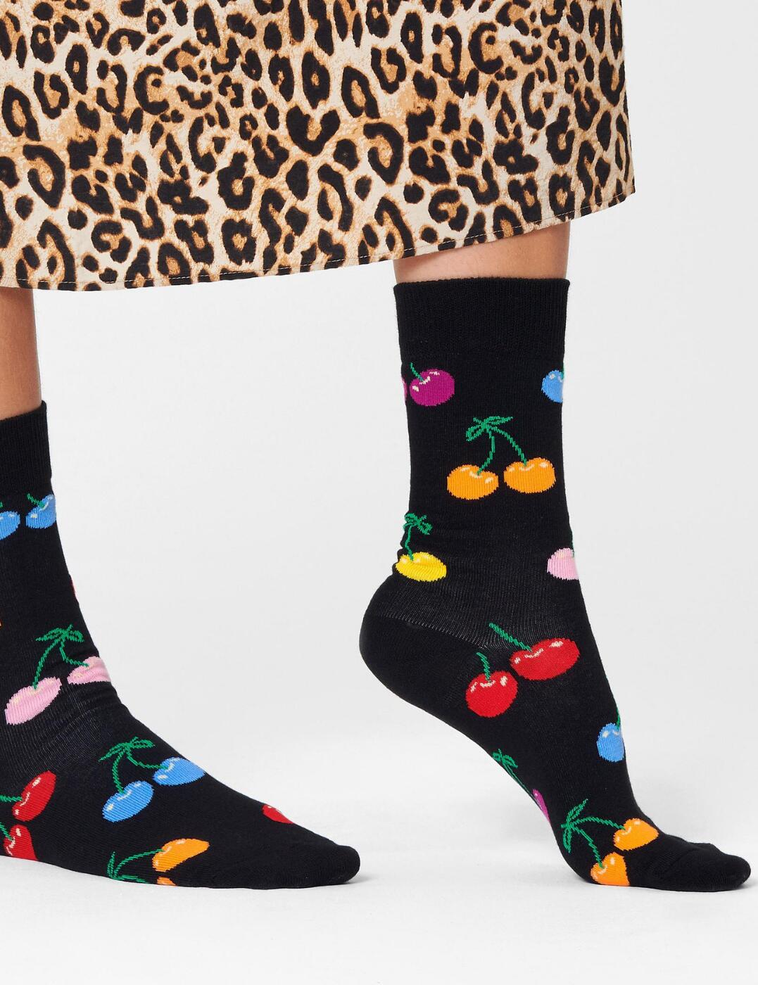 Happy Socks Cherry Socks Black