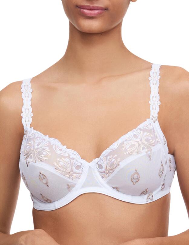 Chantelle Champs Elysées 3 Section Bra White/Brown