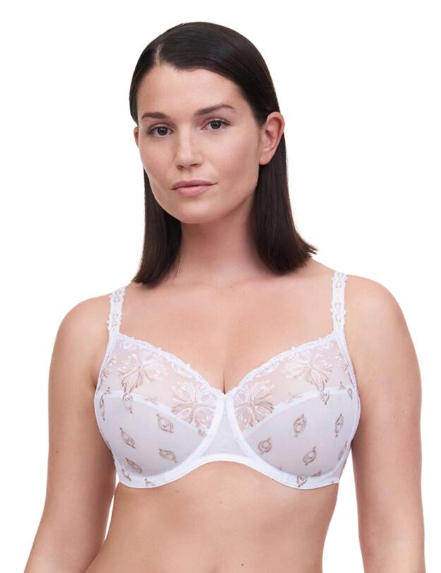 Chantelle Champs Elysées 3 Section Bra White/Brown