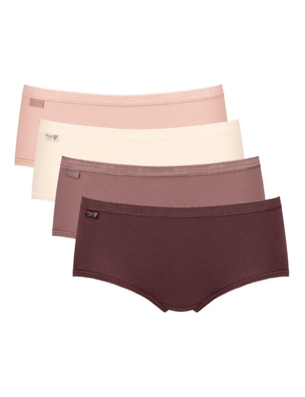 Sloggi Basic+ Midi Briefs 4 Pack Brown/Light Combination