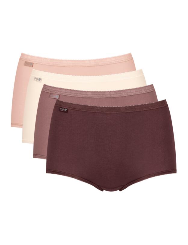 Sloggi Basic+ Maxi Briefs 4 Pack Brown/Light Combination