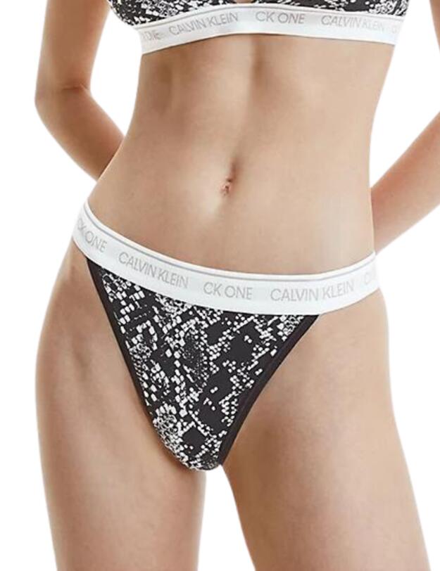 Calvin Klein CK One Cotton Brazilian Brief Rattlesnake Print_Black