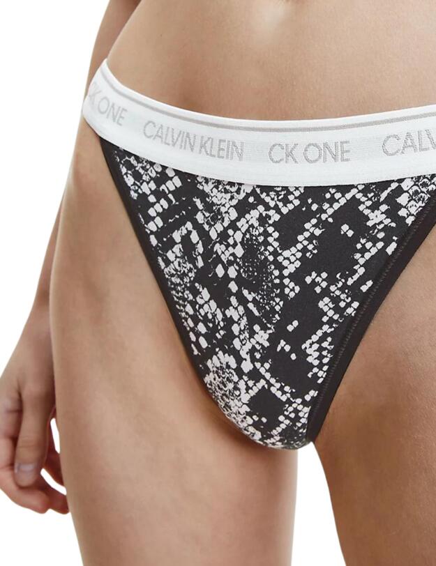 Calvin Klein CK One Cotton Brazilian Brief Rattlesnake Print_Black
