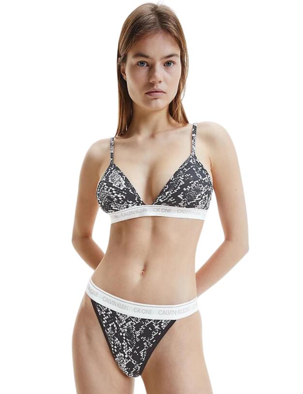 Calvin Klein CK One Cotton Brazilian Brief Rattlesnake Print_Black