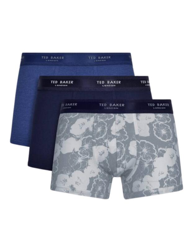 Ted Baker Mens Trunks 3 Pack Sodalite Blue/Navy/Blue Fog Mowa