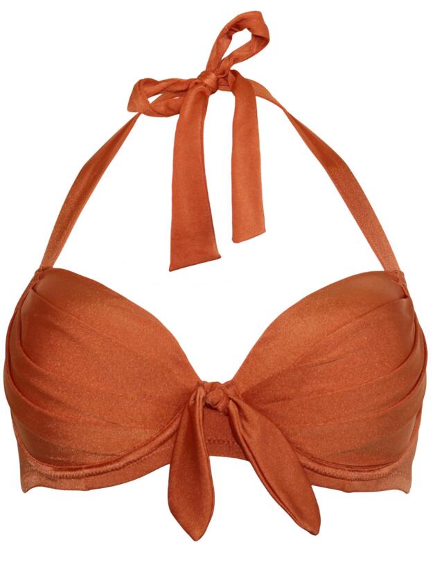 Pour Moi Azure Halter Padded Underwired Top Burnt Orange
