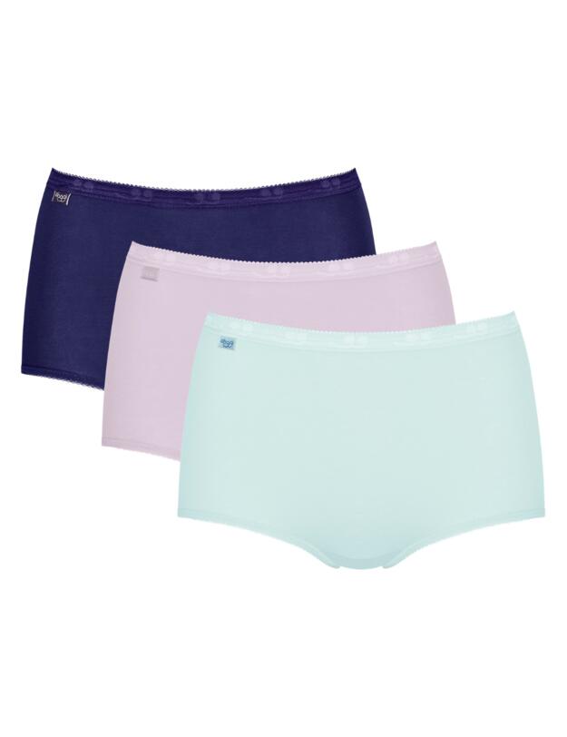 Sloggi Basic Maxi Briefs 3 Pack Blue/Pink/Navy