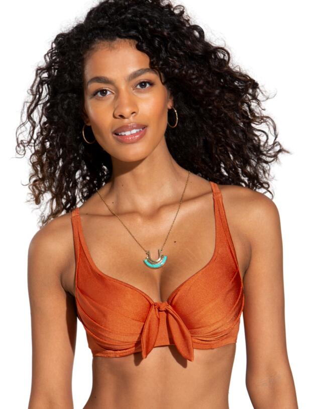 Pour Moi Azure Plunge Bikini Top Burnt Orange