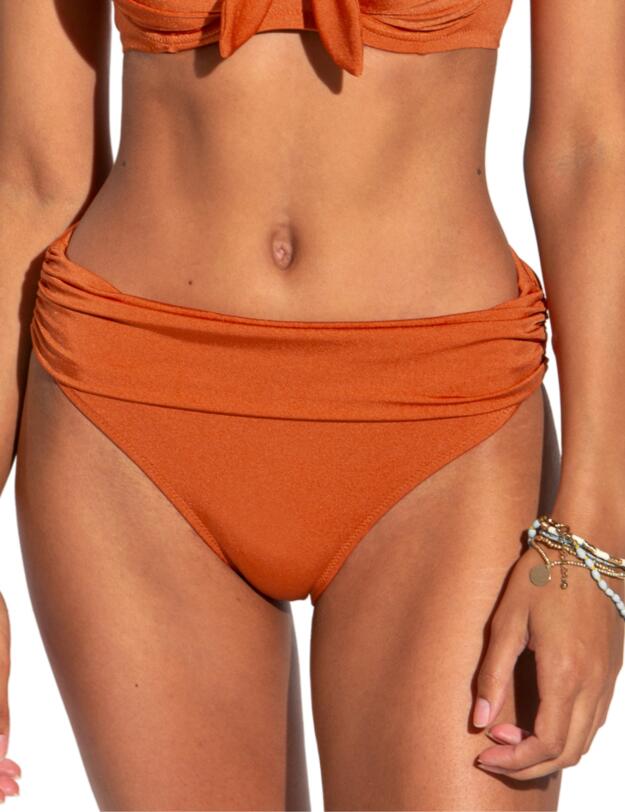 Pour Moi Azure Fold Over Brief Burnt Orange
