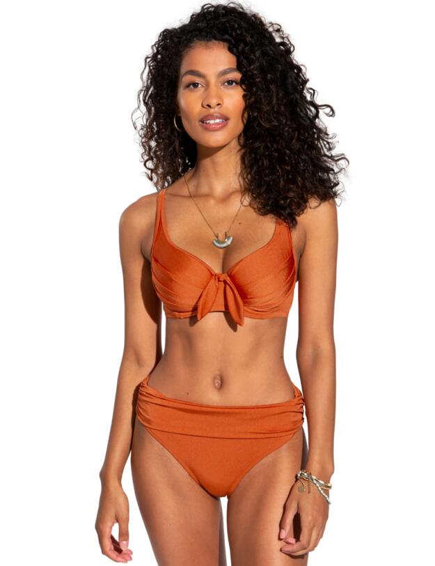 Pour Moi Azure Fold Over Brief Burnt Orange