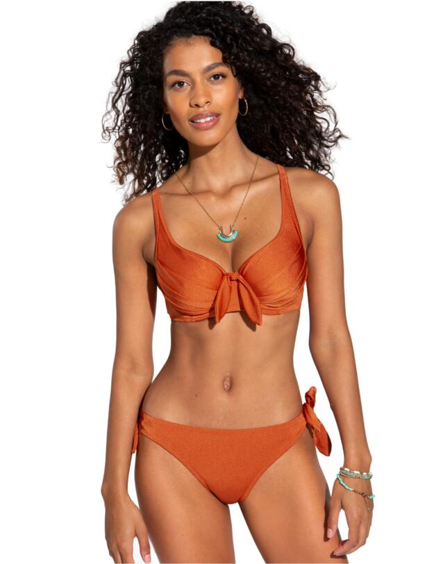 Pour Moi Azure Tie Side Brief Burnt Orange