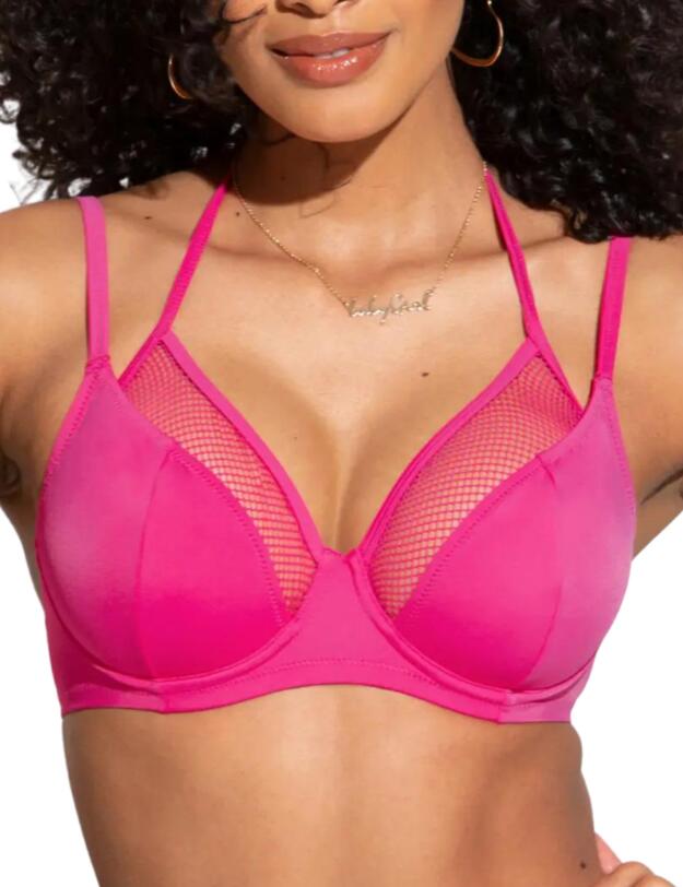 Pour Moi Glamazon Underwired Double Strap Bikini Top Hot Pink