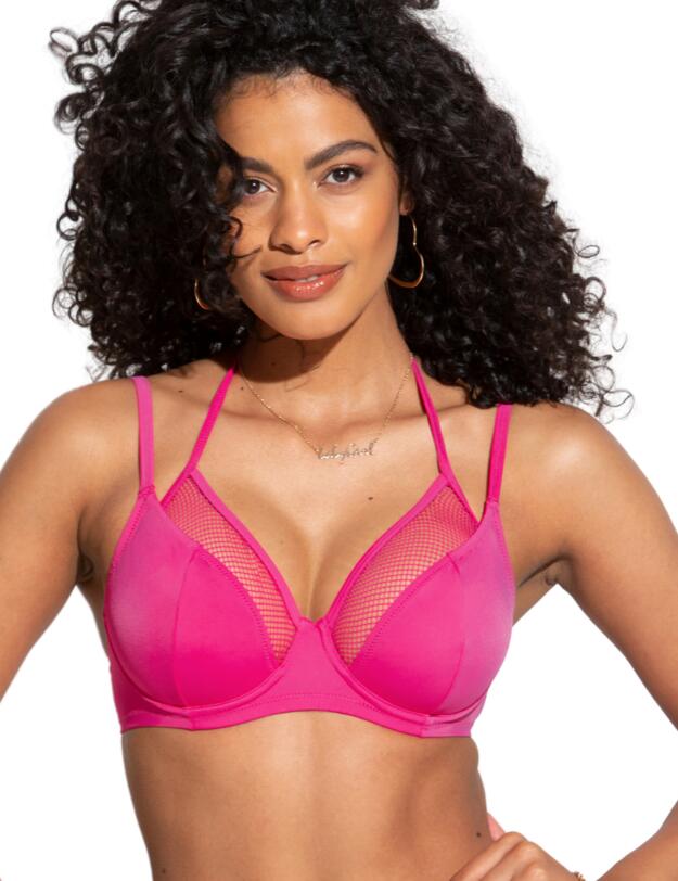 Pour Moi Glamazon Underwired Double Strap Bikini Top Hot Pink