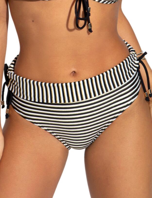 Pour Moi Radiance Foldover Bikini Brief Black/White/Gold