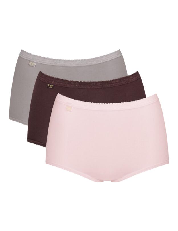 Sloggi Basic+ Maxi 3 Pack  Pink/Grey/Brown