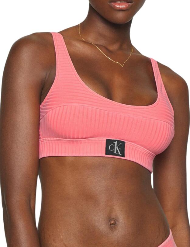 Calvin Klein CK Authentic Bralette Bikini Top  Bright Vermillion