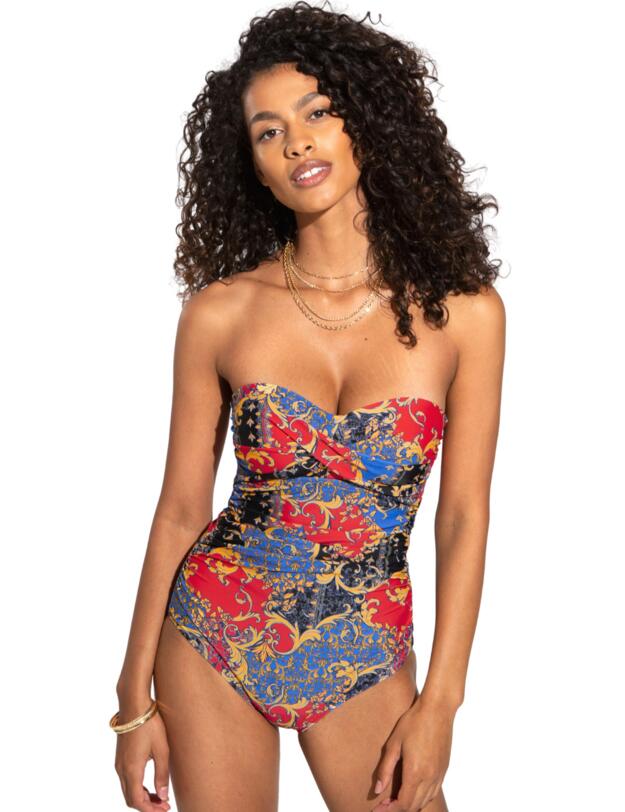 Pour Moi Riviera Strapless Control Swimsuit Multi