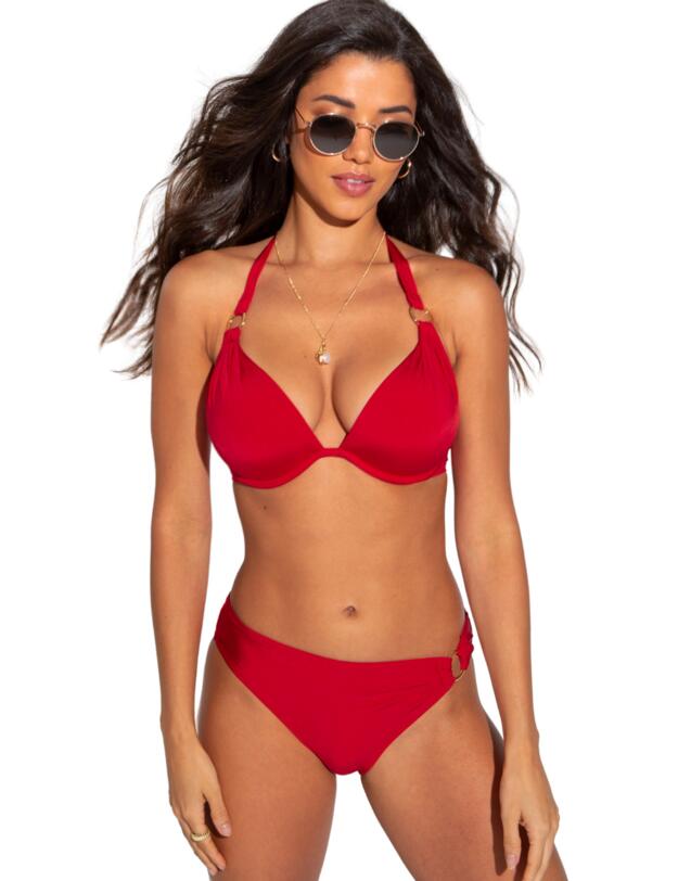 Pour Moi Samoa Ring Detail Bikini Brief Red